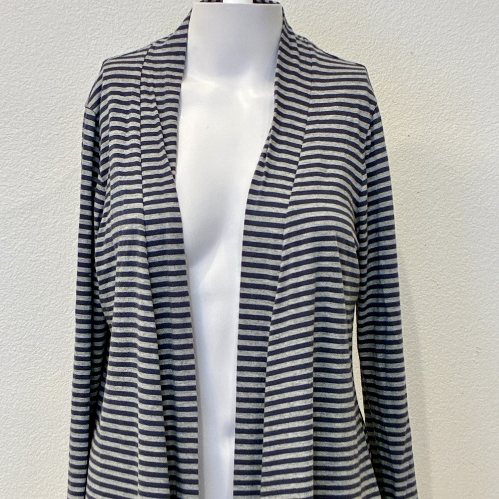 Boden‎ Womens Striped Asymettrical Open Cardigan Sweater Cotton Blend US Size 10 - Picture 2 of 11